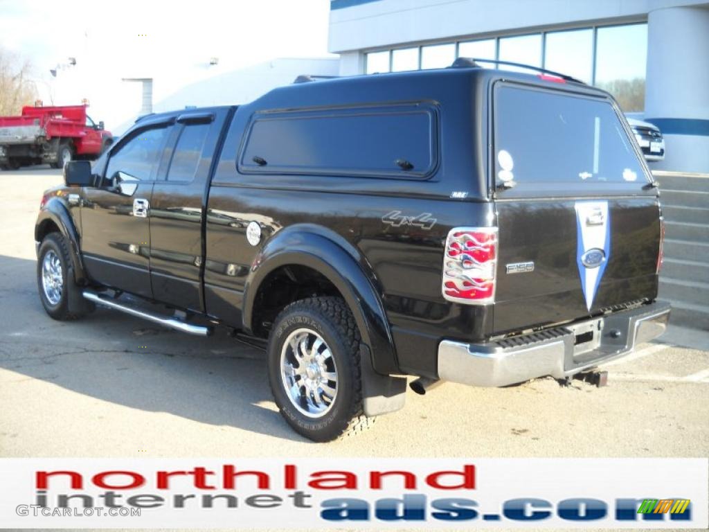 2004 F150 Lariat SuperCab 4x4 - Black / Black photo #8