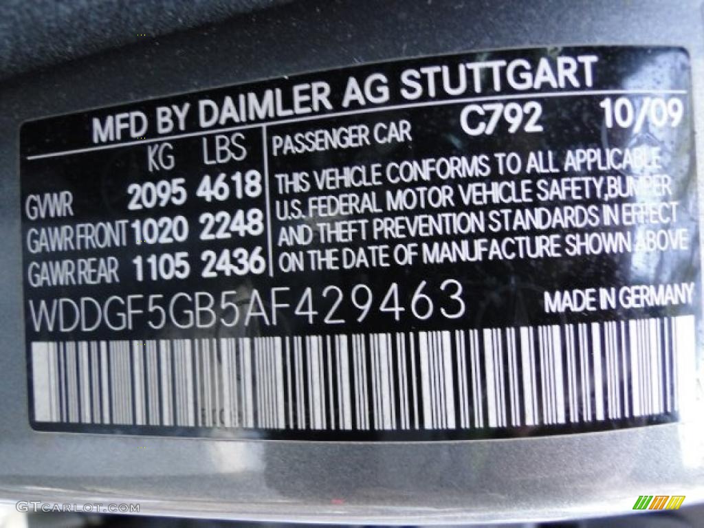 2010 C Color Code 792 for Palladium Silver Metallic Photo #46686029