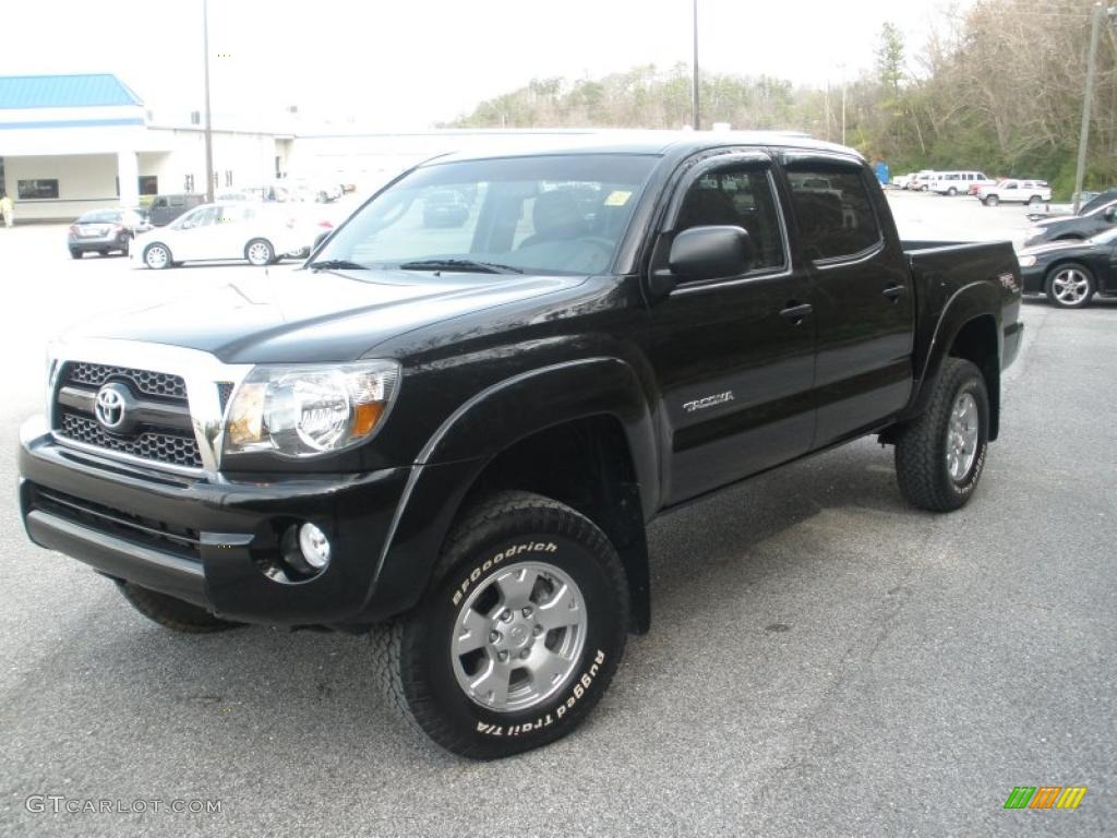 Black 2011 Toyota Tacoma V6 TRD PreRunner Double Cab Exterior Photo #46686215