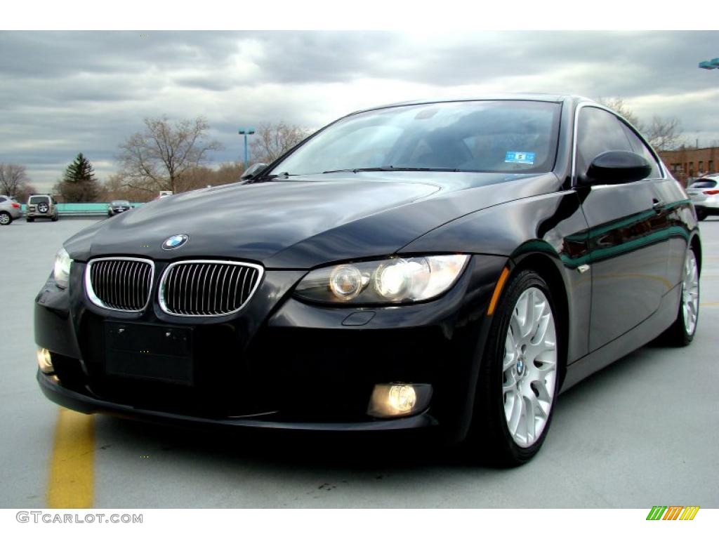 2007 3 Series 328i Coupe - Black Sapphire Metallic / Saddle Brown/Black photo #2