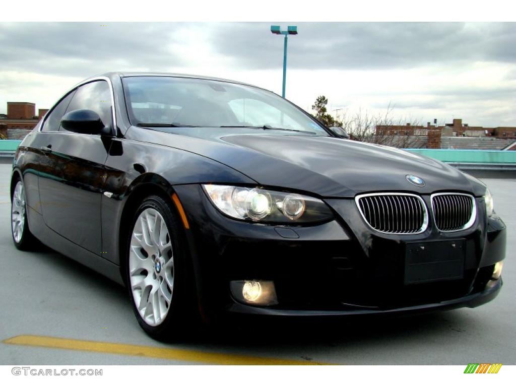 2007 3 Series 328i Coupe - Black Sapphire Metallic / Saddle Brown/Black photo #3