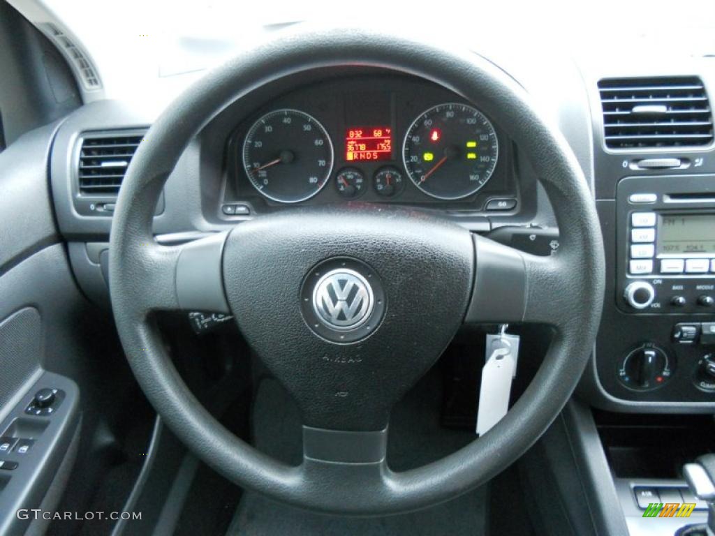 2007 Volkswagen Rabbit 4 Door Anthracite Steering Wheel Photo #46690910