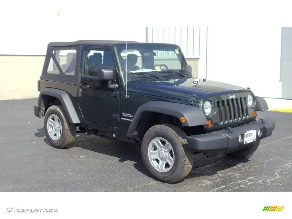 2011 Wrangler Sport 4x4 - Natural Green Pearl / Black photo #3