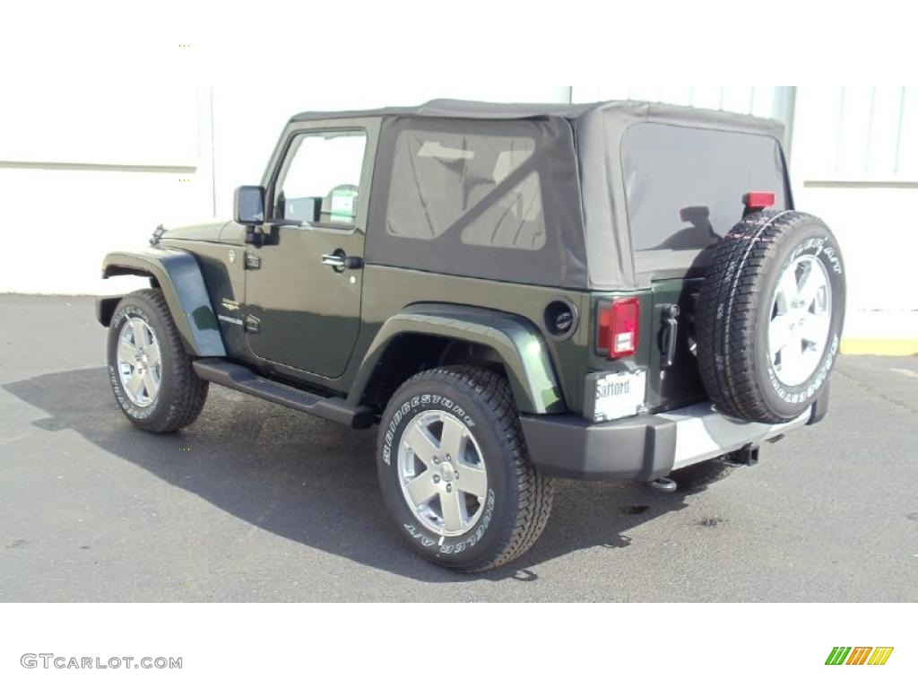 2011 Wrangler Sahara 4x4 - Natural Green Pearl / Black/Dark Saddle photo #6