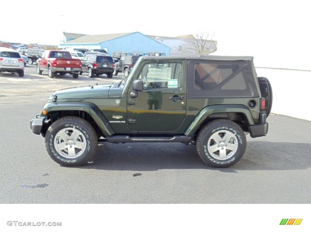 Natural Green Pearl 2011 Jeep Wrangler Sahara 4x4 Exterior Photo #46691939