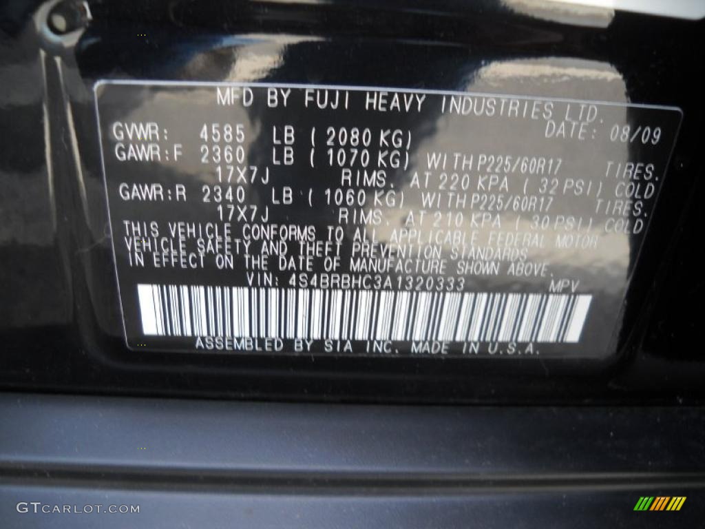 2010 Outback 2.5i Premium Wagon - Crystal Black Silica / Warm Ivory photo #11