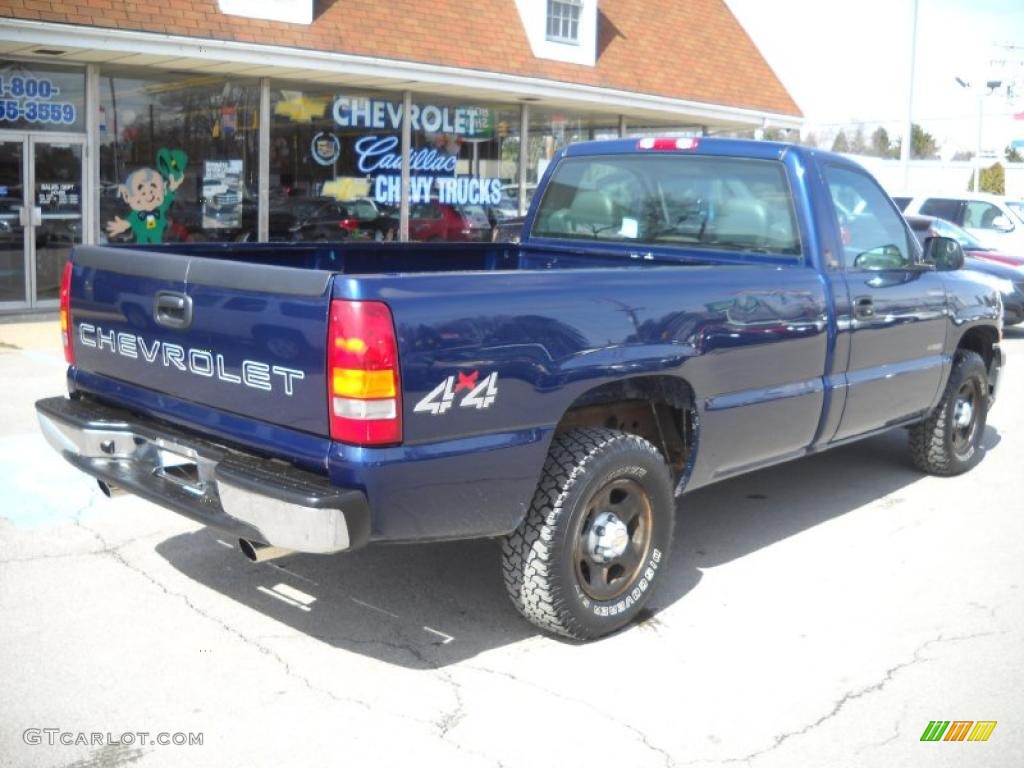 2002 Silverado 1500 Work Truck Regular Cab 4x4 - Indigo Blue Metallic / Graphite Gray photo #3