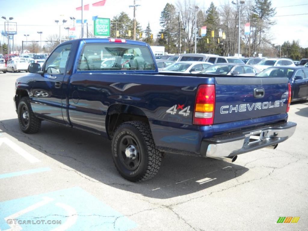 2002 Silverado 1500 Work Truck Regular Cab 4x4 - Indigo Blue Metallic / Graphite Gray photo #5