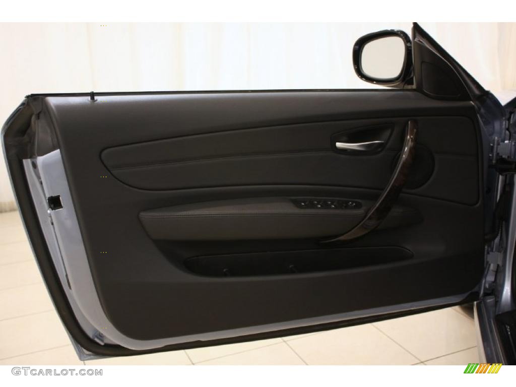 2010 BMW 1 Series 128i Convertible Black Boston Leather Door Panel Photo #46695206