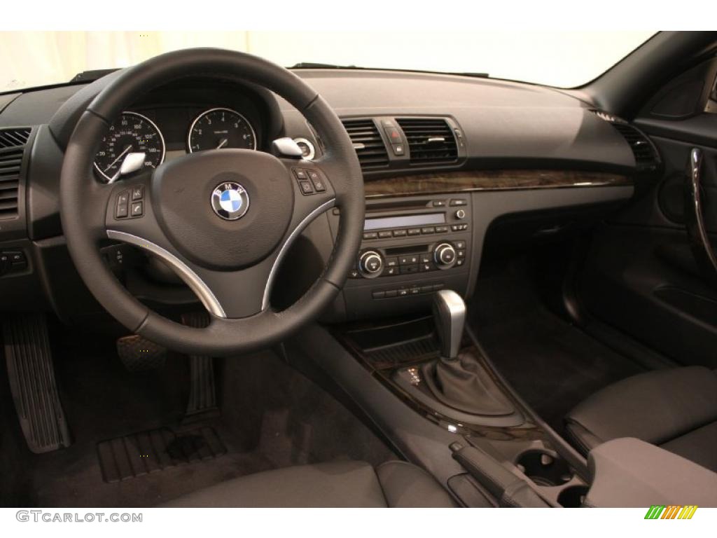 2010 BMW 1 Series 128i Convertible Black Boston Leather Dashboard Photo #46695224