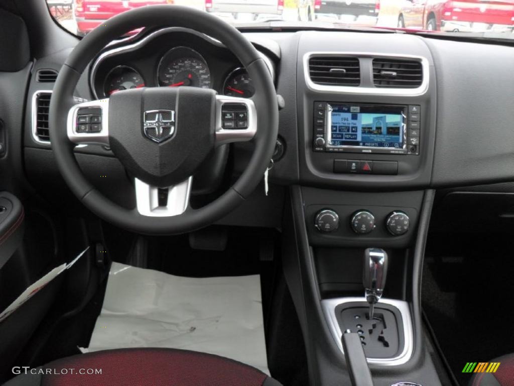 2011 Dodge Avenger Mainstreet Black/Red Dashboard Photo #46696433