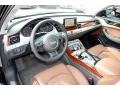 2011 Audi A8 Nougat Brown Interior Prime Interior Photo