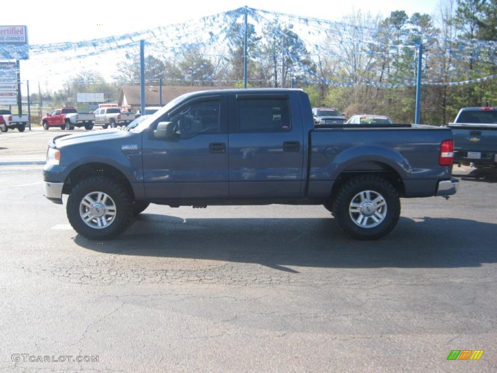 2005 F150 XLT SuperCrew 4x4 - Medium Wedgewood Blue Metallic / Medium Flint/Dark Flint Grey photo #2