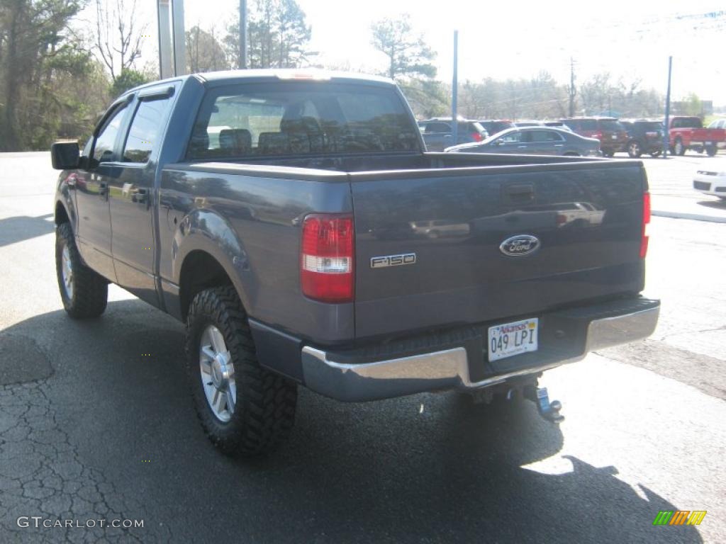 2005 F150 XLT SuperCrew 4x4 - Medium Wedgewood Blue Metallic / Medium Flint/Dark Flint Grey photo #3