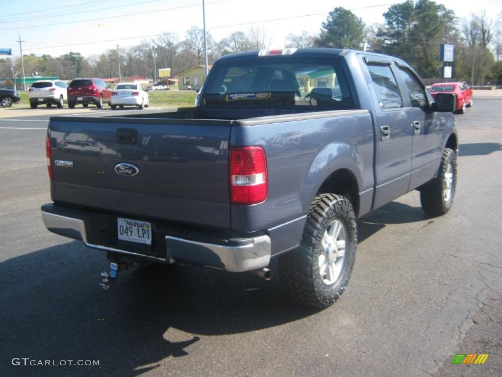 2005 F150 XLT SuperCrew 4x4 - Medium Wedgewood Blue Metallic / Medium Flint/Dark Flint Grey photo #5