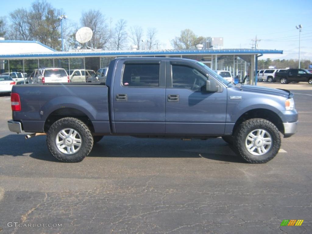 2005 F150 XLT SuperCrew 4x4 - Medium Wedgewood Blue Metallic / Medium Flint/Dark Flint Grey photo #6