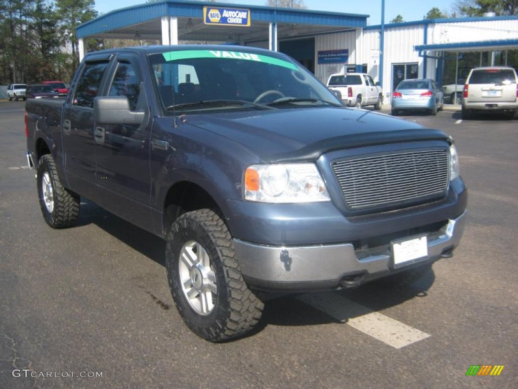 2005 F150 XLT SuperCrew 4x4 - Medium Wedgewood Blue Metallic / Medium Flint/Dark Flint Grey photo #7