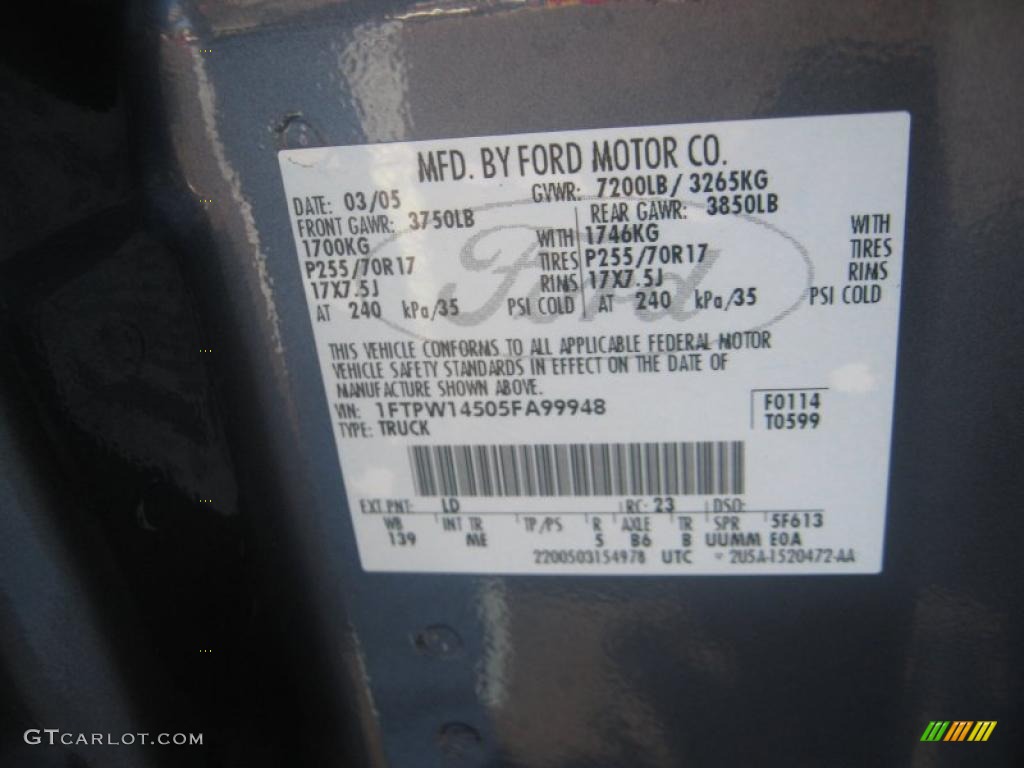 2005 F150 XLT SuperCrew 4x4 - Medium Wedgewood Blue Metallic / Medium Flint/Dark Flint Grey photo #23