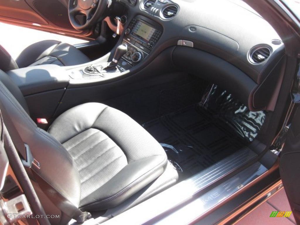 Black Interior 2008 Mercedes-Benz SL 55 AMG Roadster Photo #46702242