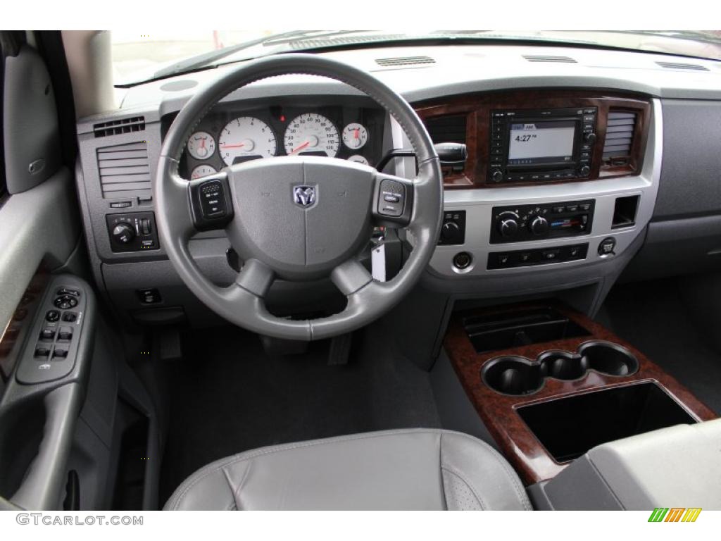 2008 Ram 1500 Laramie Quad Cab 4x4 - Bright White / Medium Slate Gray photo #10