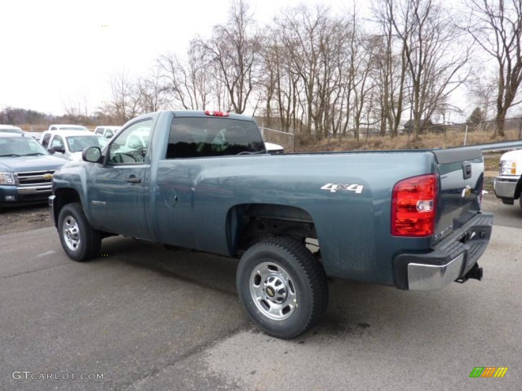 Steel Green Metallic 2011 Chevrolet Silverado 2500HD Regular Cab 4x4 Exterior Photo #46704876
