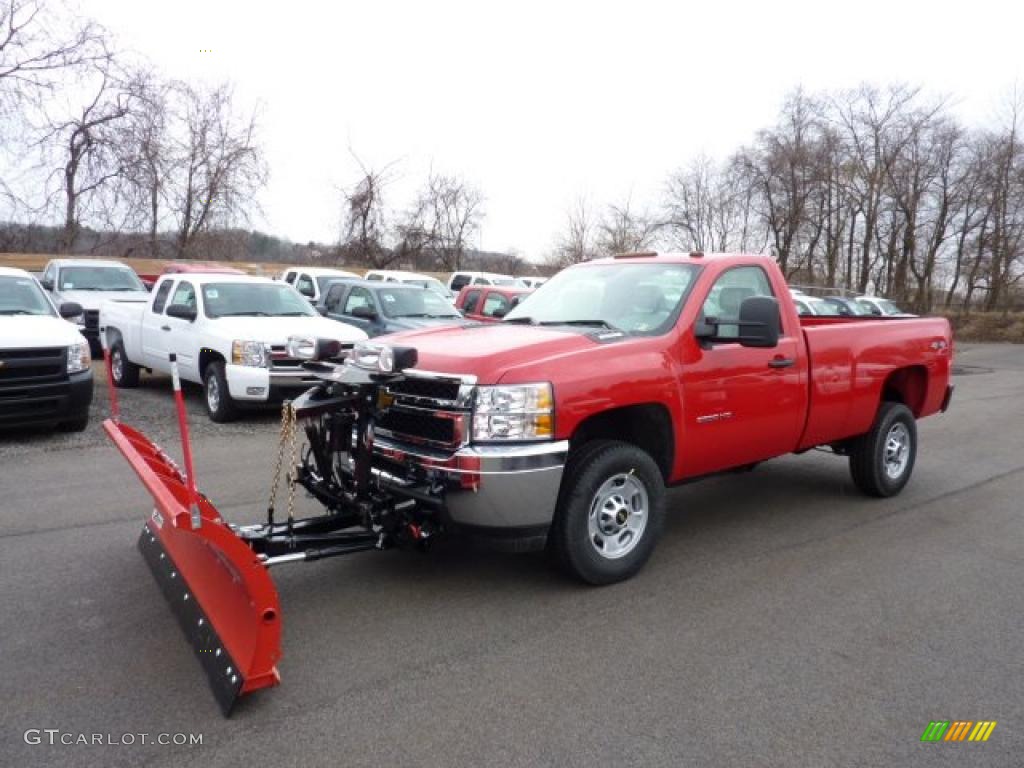 Victory Red 2011 Chevrolet Silverado 2500HD Regular Cab 4x4 Exterior Photo #46705147