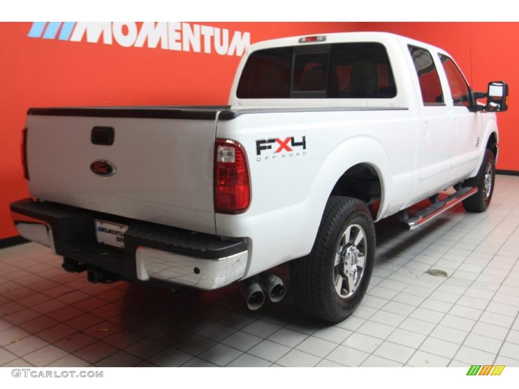2011 F250 Super Duty Lariat Crew Cab 4x4 - Oxford White / Adobe Two Tone Leather photo #3