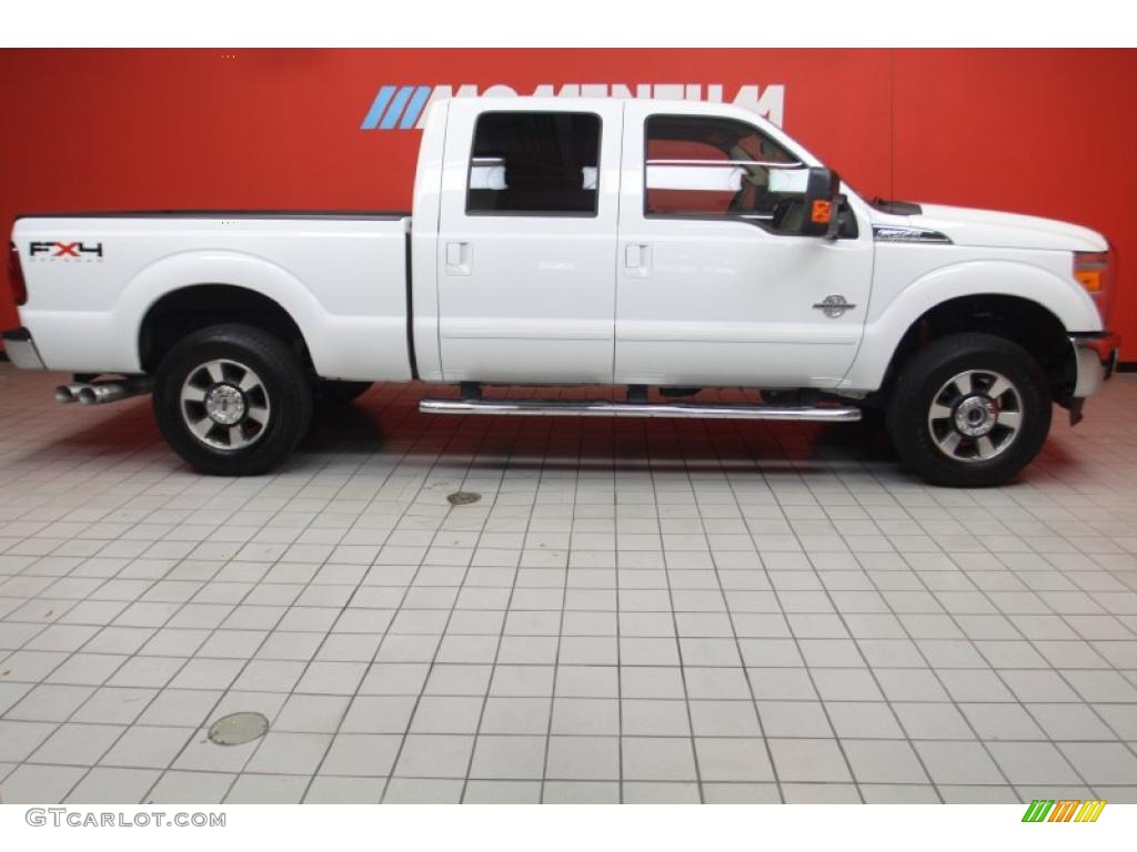 2011 F250 Super Duty Lariat Crew Cab 4x4 - Oxford White / Adobe Two Tone Leather photo #4