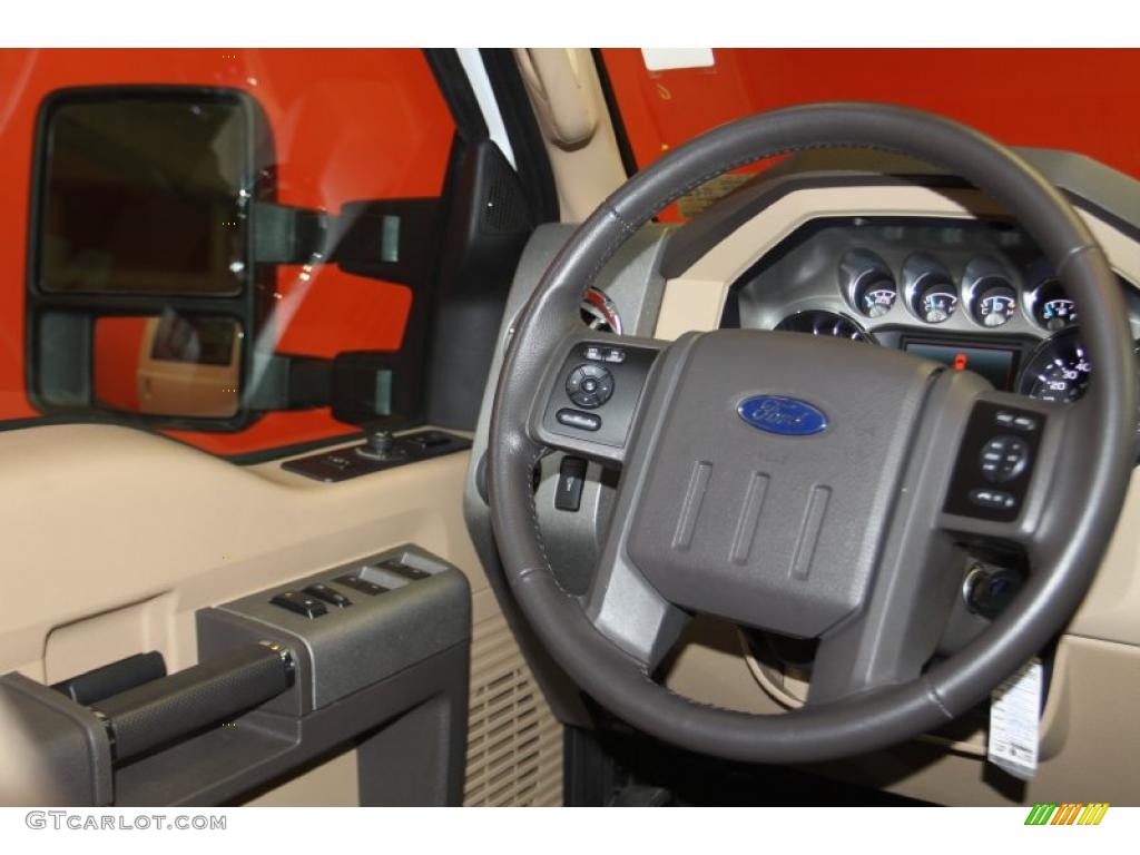 2011 F250 Super Duty Lariat Crew Cab 4x4 - Oxford White / Adobe Two Tone Leather photo #12