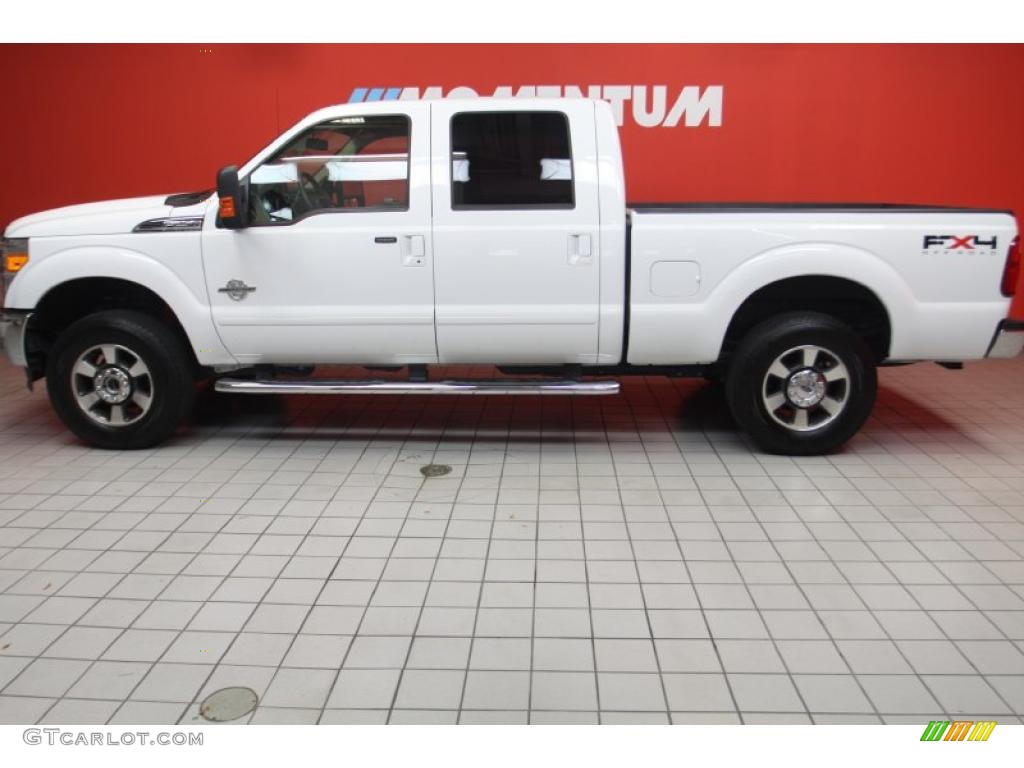 2011 F250 Super Duty Lariat Crew Cab 4x4 - Oxford White / Adobe Two Tone Leather photo #22
