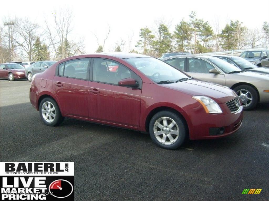 2007 Sentra 2.0 SL - Sonoma Sunset Red / Charcoal/Steel photo #1