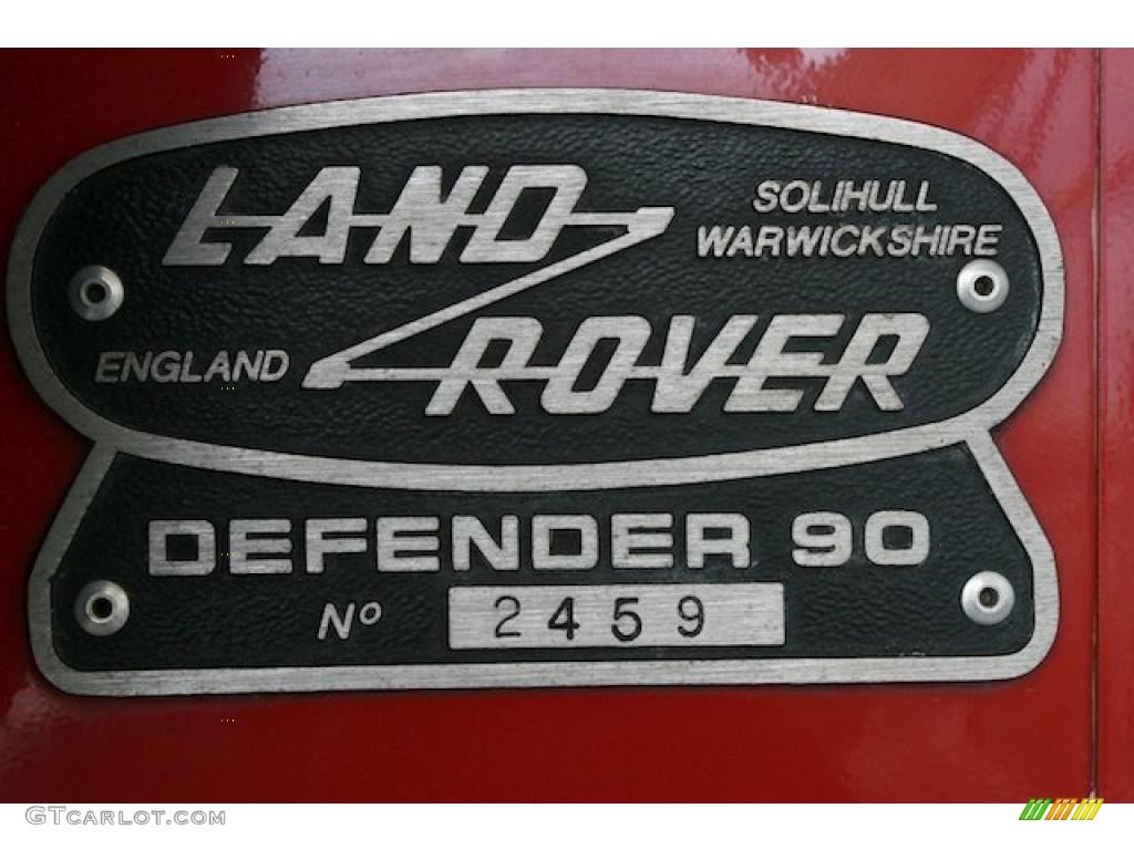 1995 Land Rover Defender 90 Hardtop Info Tag Photo #46706949