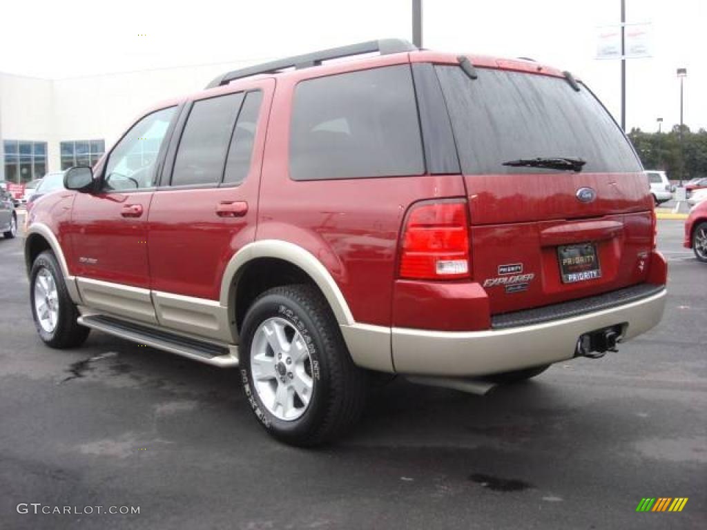 2005 Explorer Eddie Bauer 4x4 - Redfire Metallic / Medium Parchment photo #4
