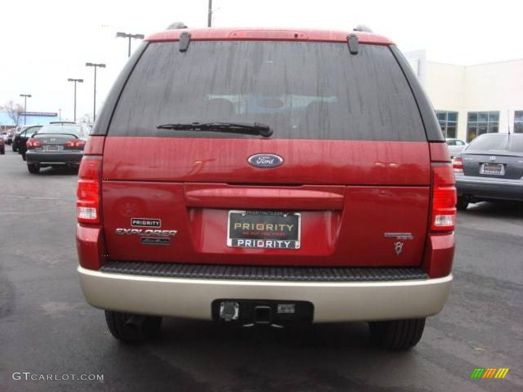 2005 Explorer Eddie Bauer 4x4 - Redfire Metallic / Medium Parchment photo #5