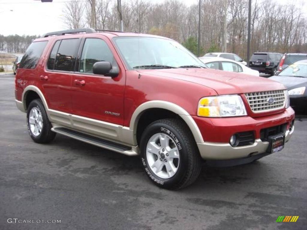 2005 Explorer Eddie Bauer 4x4 - Redfire Metallic / Medium Parchment photo #8