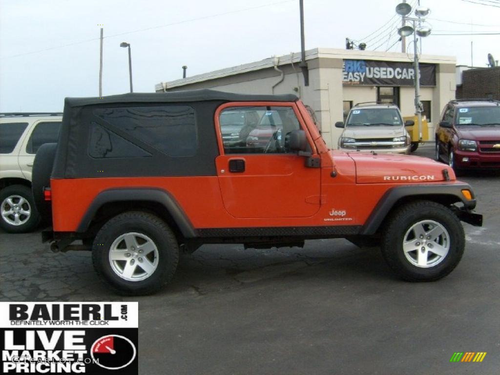 2006 Wrangler Unlimited Rubicon 4x4 - Impact Orange / Dark Slate Gray photo #8