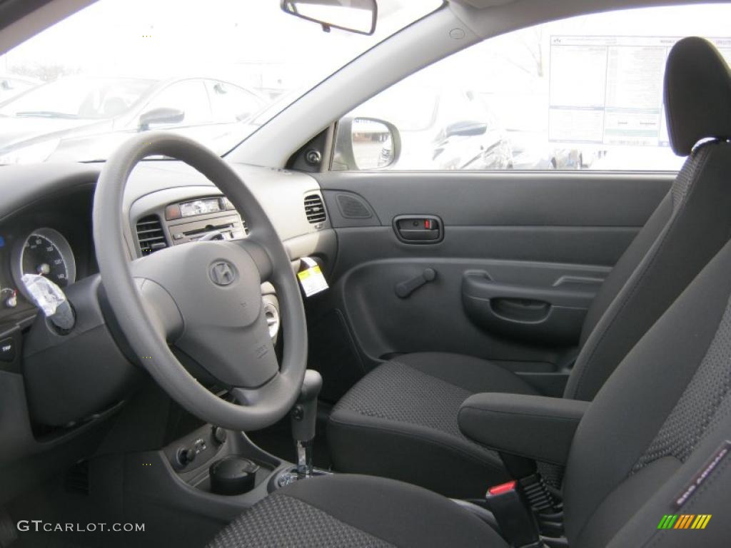 Black Interior 2011 Hyundai Accent GS 3 Door Photo #46711185