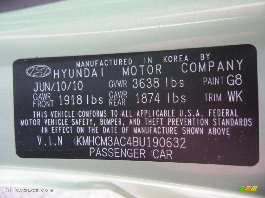 2011 Accent Color Code G8 for Apple Green Metallic Photo #46711200