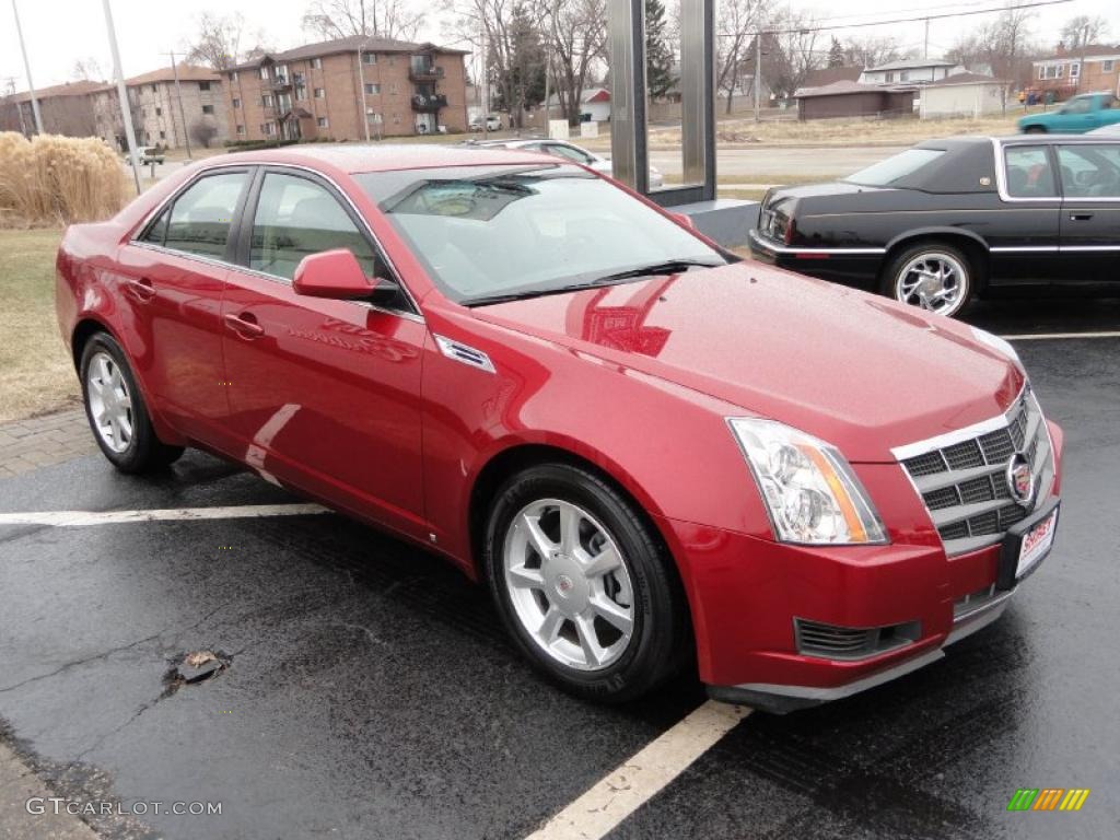 Crystal Red 2008 Cadillac CTS Sedan Exterior Photo #46714869