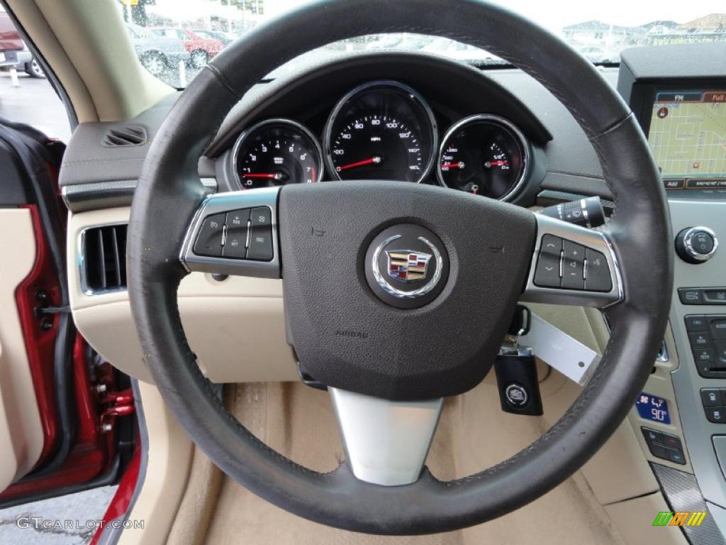 2008 Cadillac CTS Sedan Cashmere/Cocoa Steering Wheel Photo #46715091
