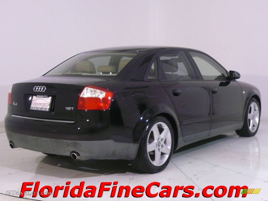 2003 A4 1.8T Sedan - Brilliant Black / Beige photo #2