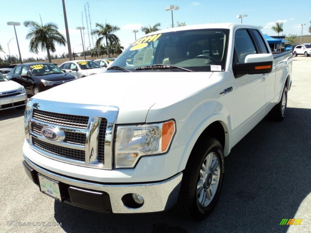 2010 F150 Lariat SuperCab - Oxford White / Tan photo #13
