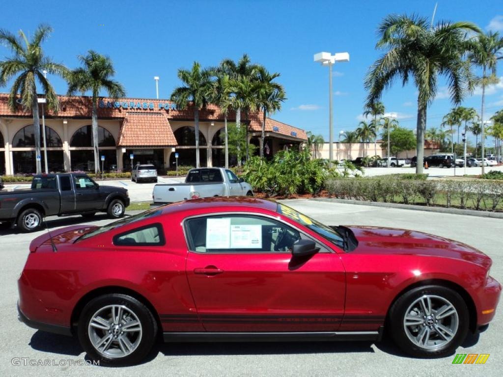2010 Mustang V6 Premium Coupe - Red Candy Metallic / Stone photo #5