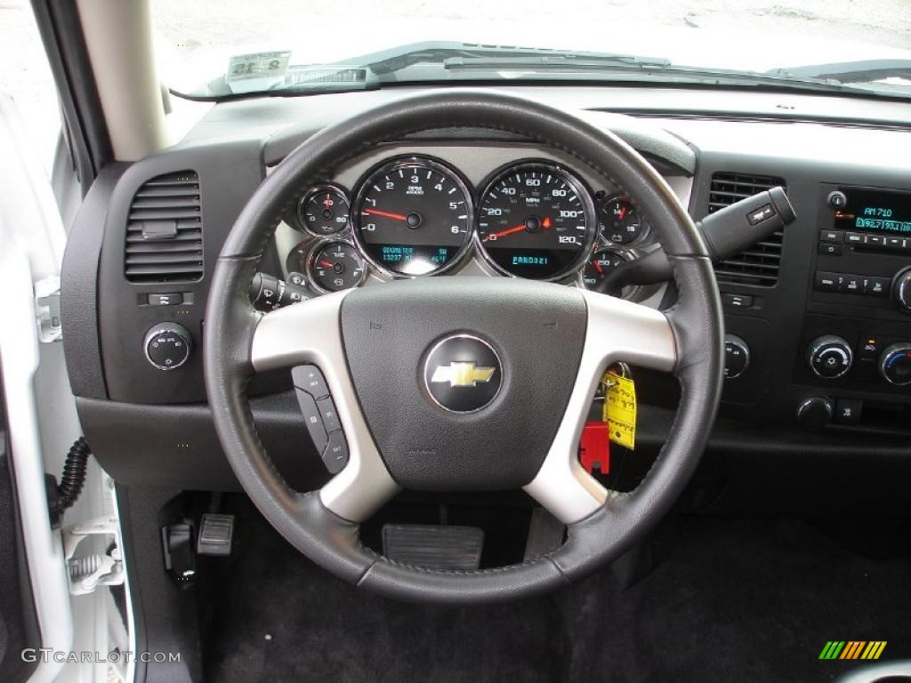 2011 Chevrolet Silverado 1500 LT Crew Cab 4x4 Ebony Steering Wheel Photo #46717932