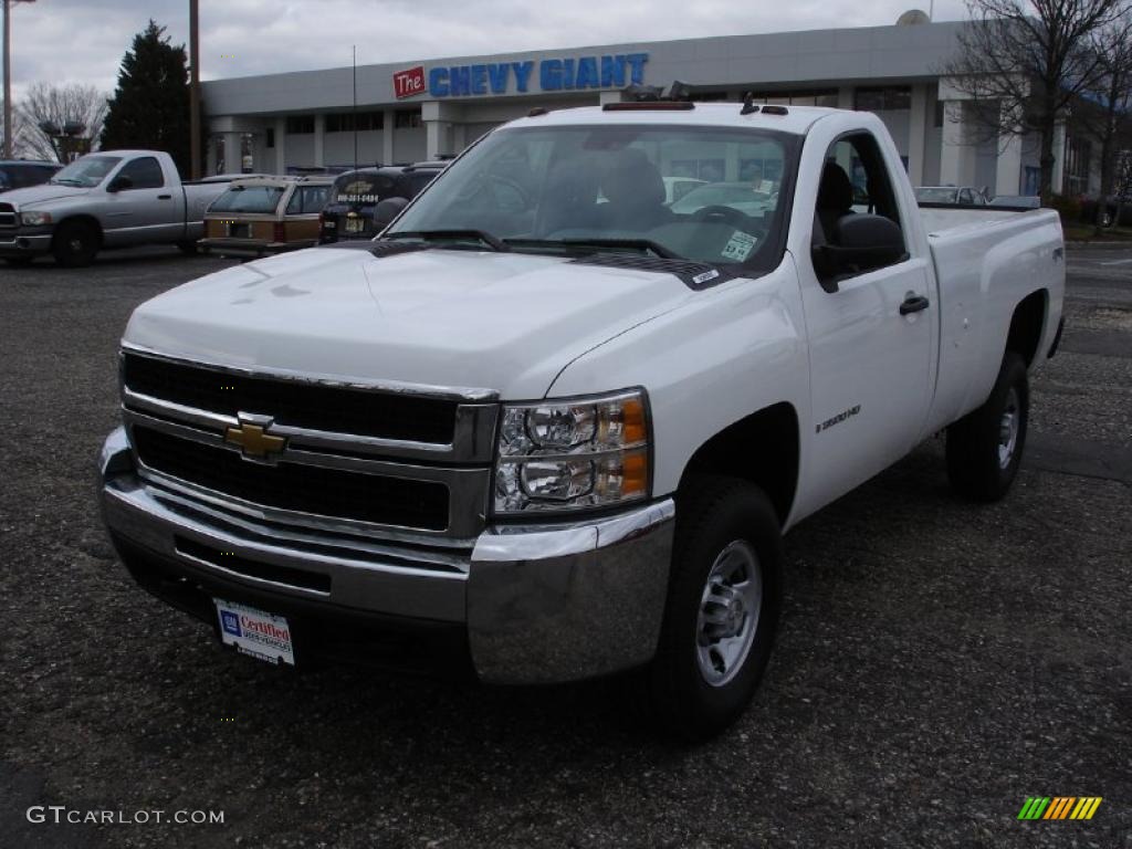 2009 Silverado 3500HD LS Regular Cab 4x4 - Summit White / Dark Titanium photo #1