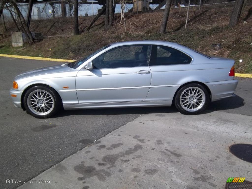 2001 3 Series 325i Coupe - Titanium Silver Metallic / Black photo #2
