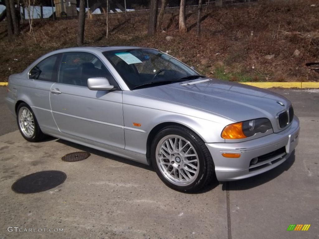 2001 3 Series 325i Coupe - Titanium Silver Metallic / Black photo #3