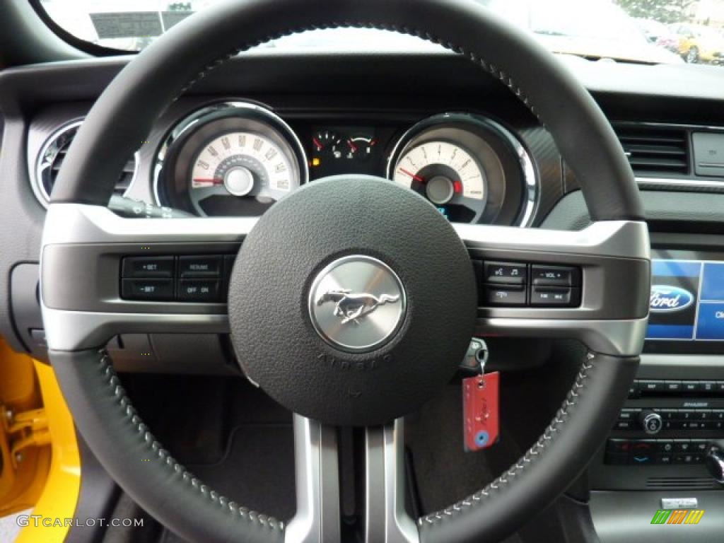 2012 Ford Mustang C/S California Special Convertible Charcoal Black/Carbon Black Steering Wheel Photo #46720293