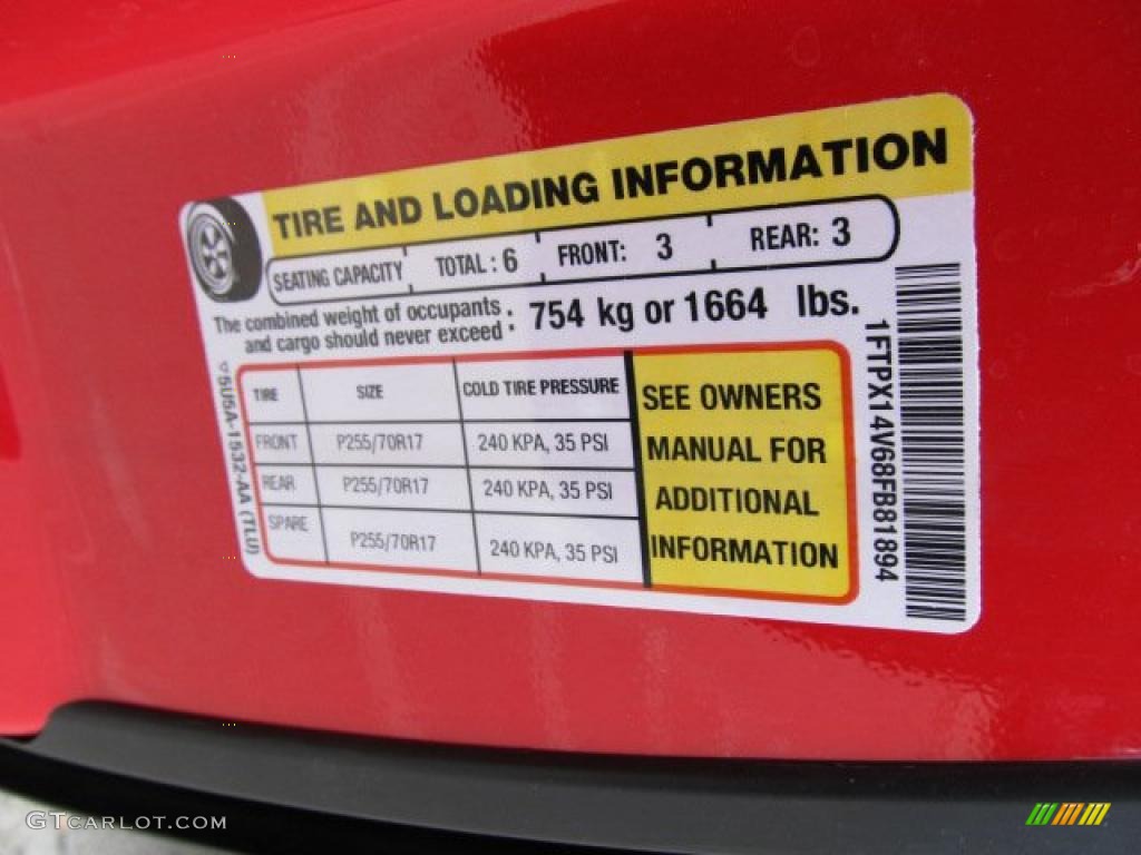 2008 F150 XL SuperCab 4x4 - Bright Red / Medium Flint Grey photo #23