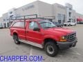Red 1999 Ford F250 Super Duty XL Regular Cab 4x4
